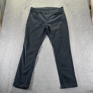 Perry Ellis Jeans Mens 38x32 Black Denim Cotton Straight Slim Dark Wash Stretch